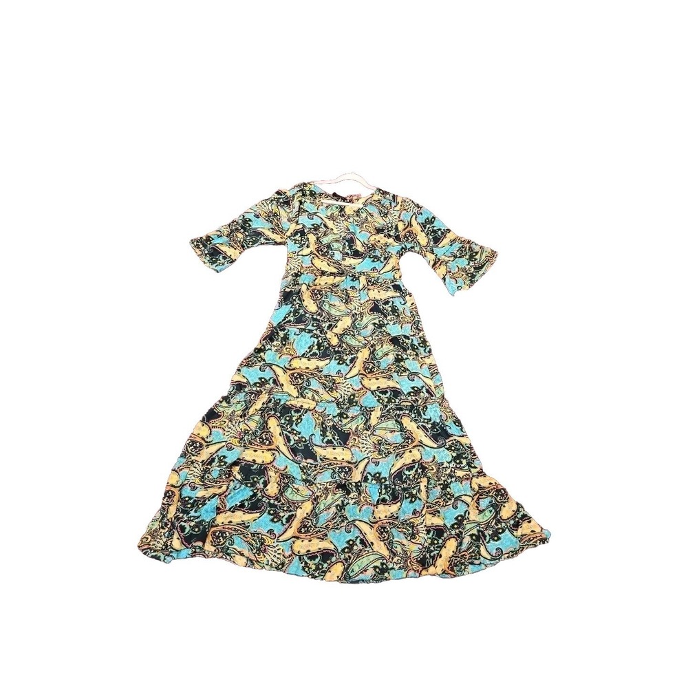 NWT ME 2 MAGIC Tiered Bohemian Maxi Dress Multicolor Grn Blue Blk Floral Paisley - Picture 5 of 6